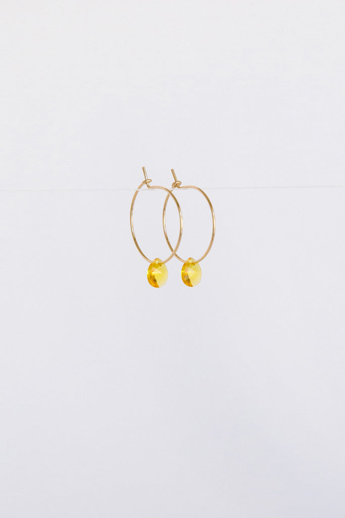 Yellow Small Petal Earrings by Abacus Row Handmade Jewelry