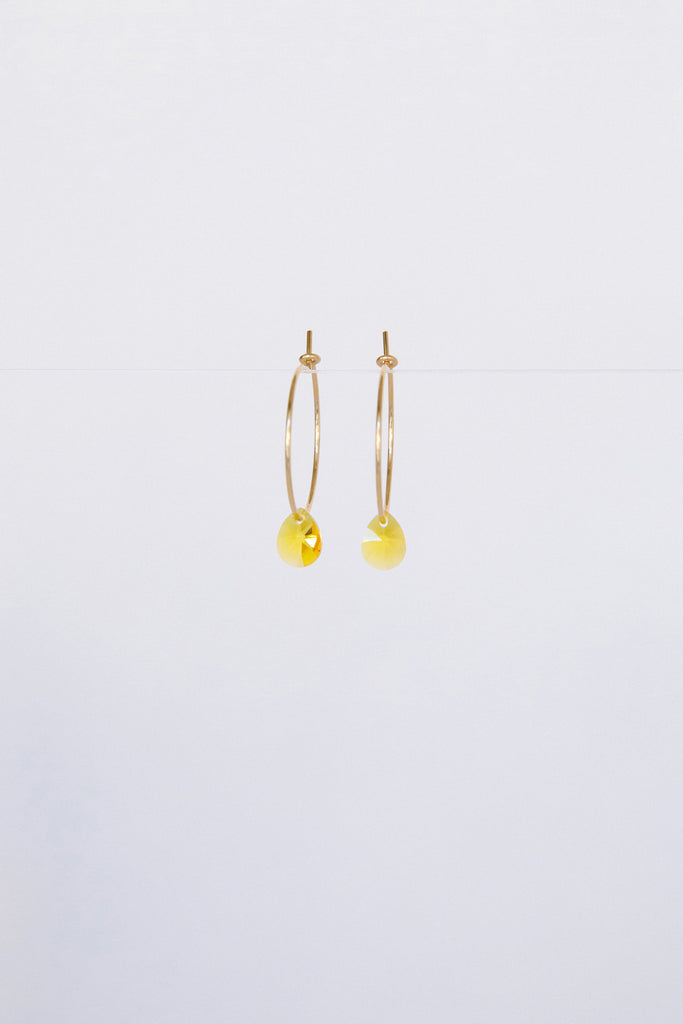 Yellow Small Petal Earrings by Abacus Row Handmade Jewelry