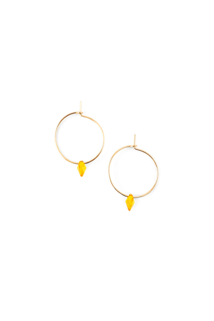 Yellow Small Petal Earrings by Abacus Row Handmade Jewelry