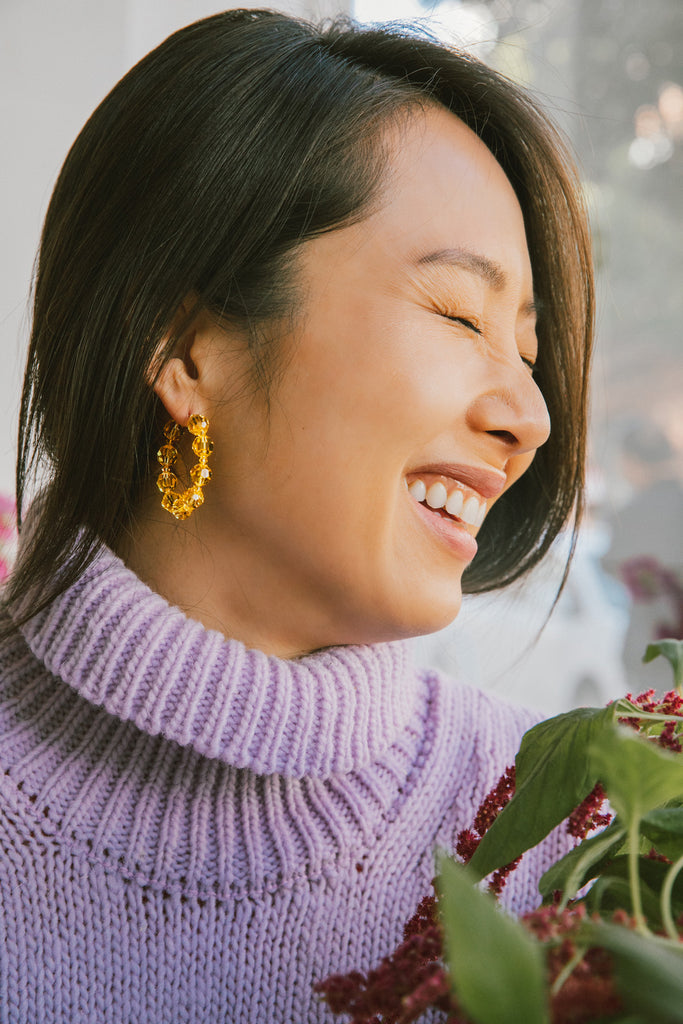 Chrysanthemum Jiu Jiu Hoops on Model by Abacus Row for Lunar New Year