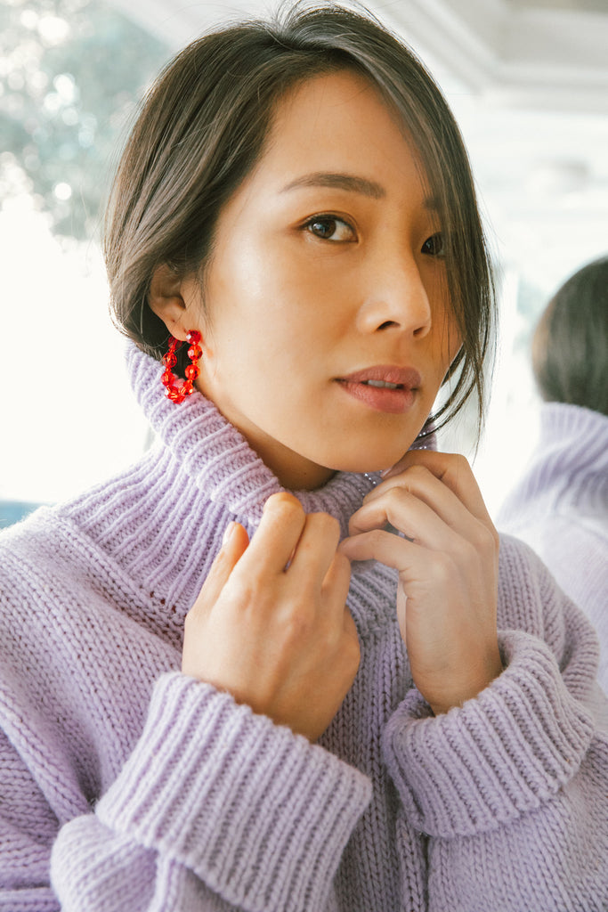 Gladiolus Jiu Jiu Earrings by Abacus Row for Lunar New Year