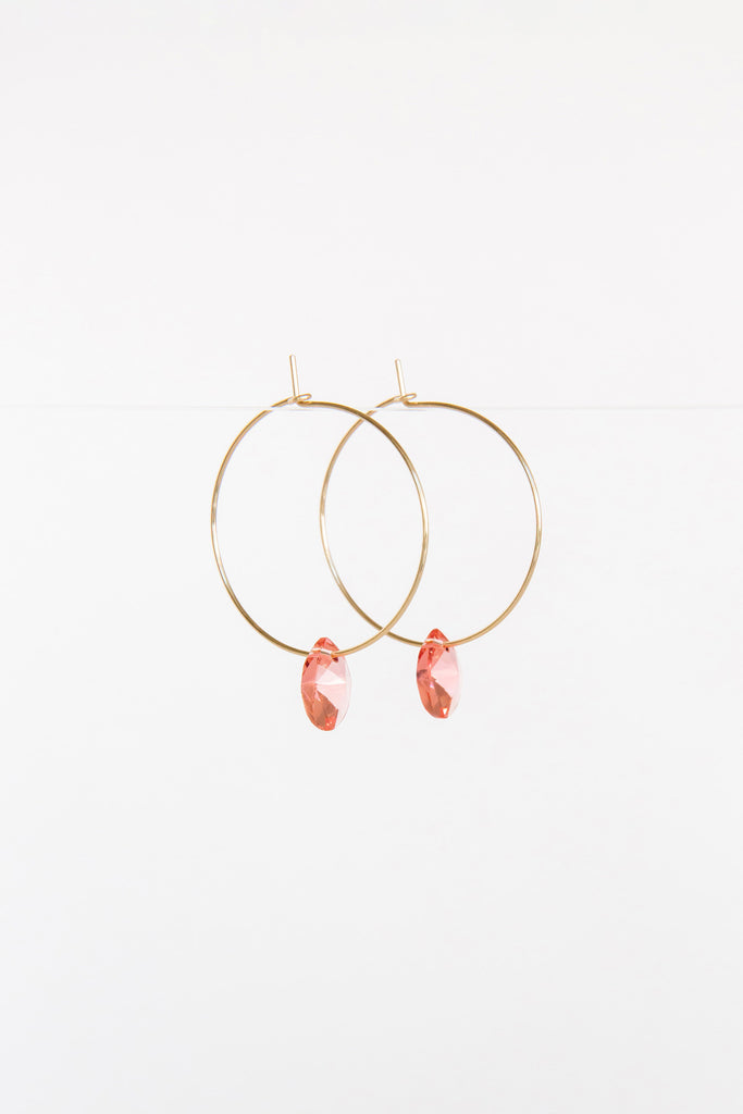 Pink Large Petal Earrings by Abacus Row Handmade Jewelry