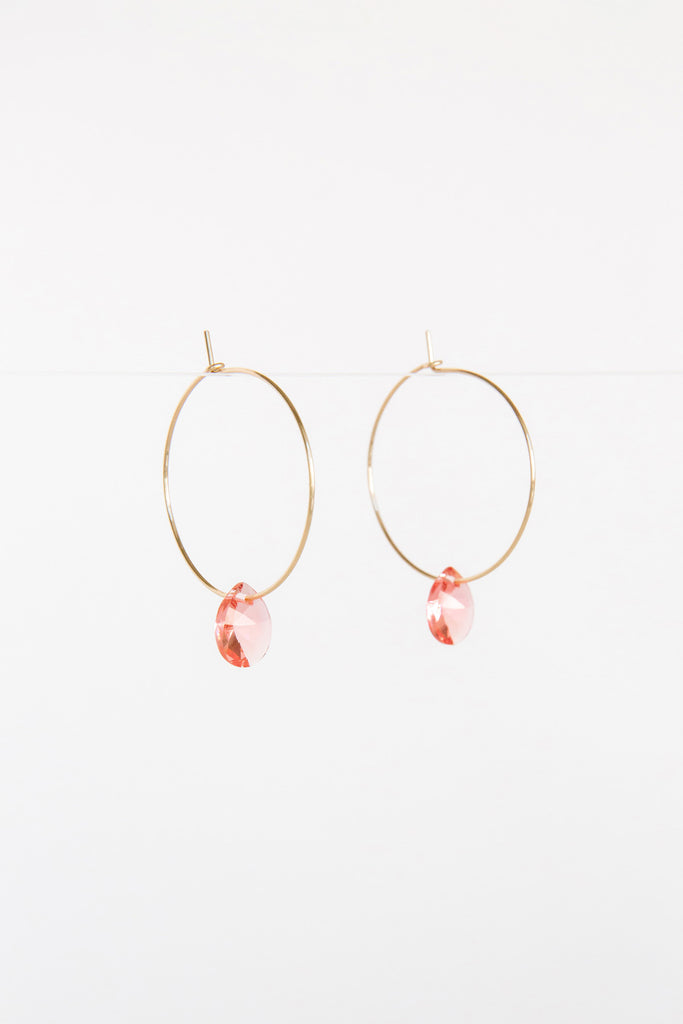 Pink Large Petal Earrings by Abacus Row Handmade Jewelry