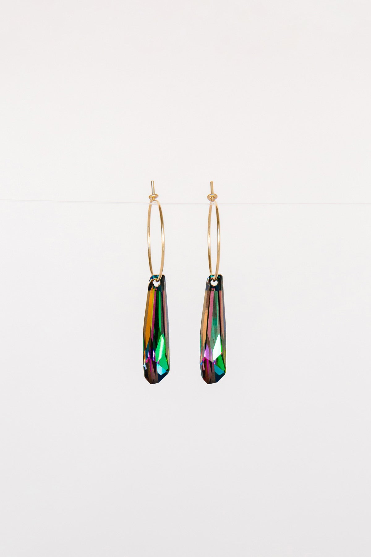 Variegated Long Petal Earrings by Abacus Row Handmade Jewelry
