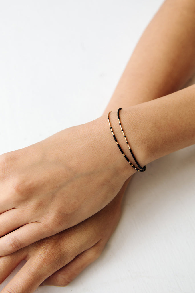 Rhea and Thebe Bracelets in Ink by Abacus Row Handmade Jewelry