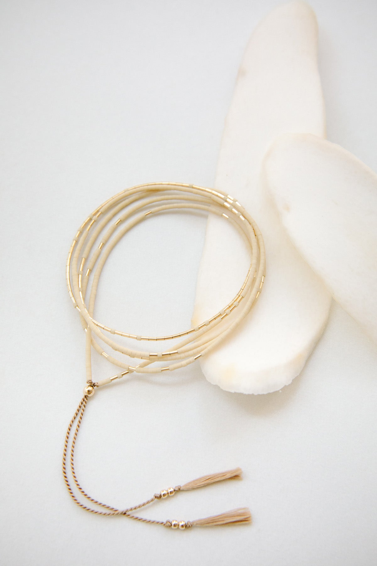 Neso Wrap in Oyster by Abacus Row Handmade Jewelry