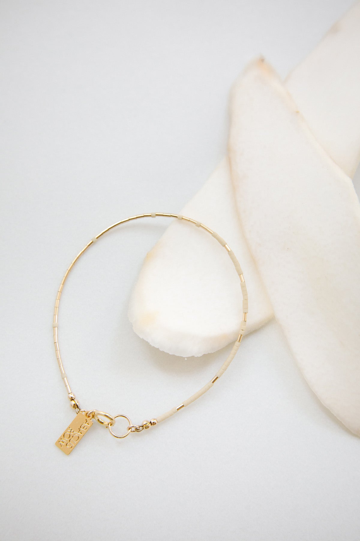 Rhea Bracelet in Oyster by Abacus Row Handmade Jewelry