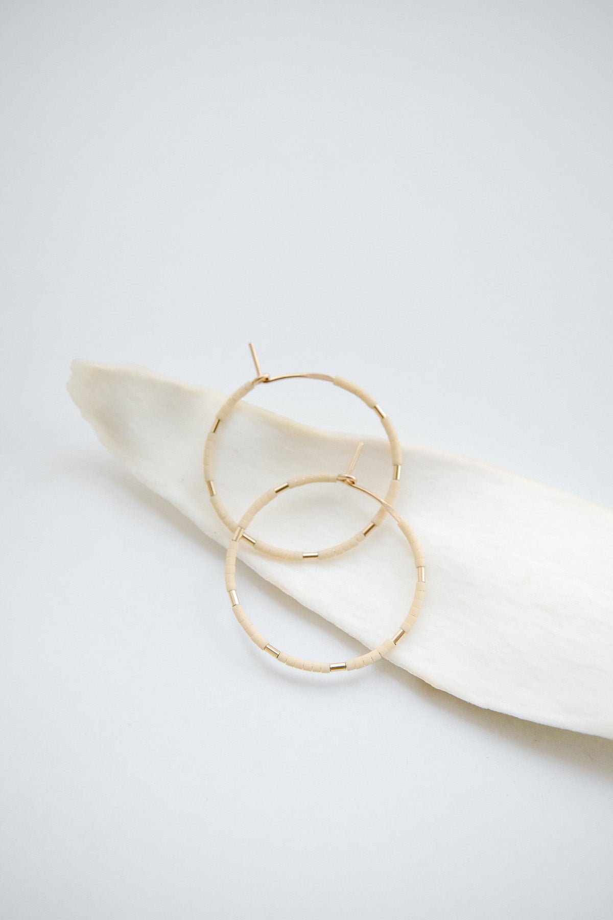 Callisto Hoops in Oyster by Abacus Row Handmade Jewelry