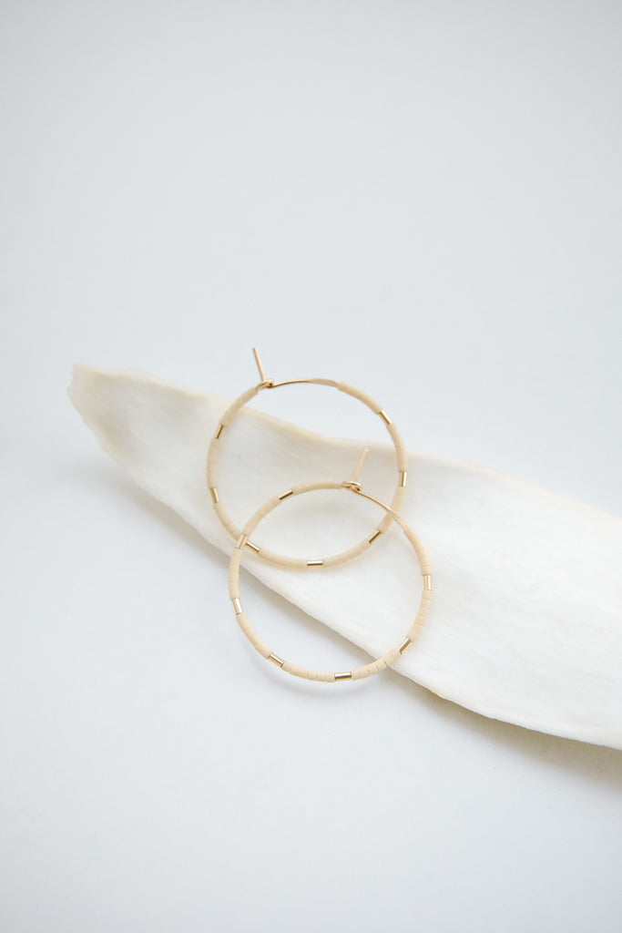 Callisto Hoops in Oyster by Abacus Row Handmade Jewelry