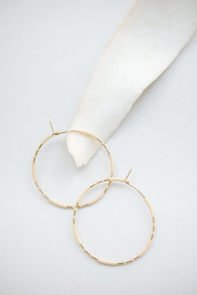 Chaldene Hoops in Oyster by Abacus Row Handmade Jewelry