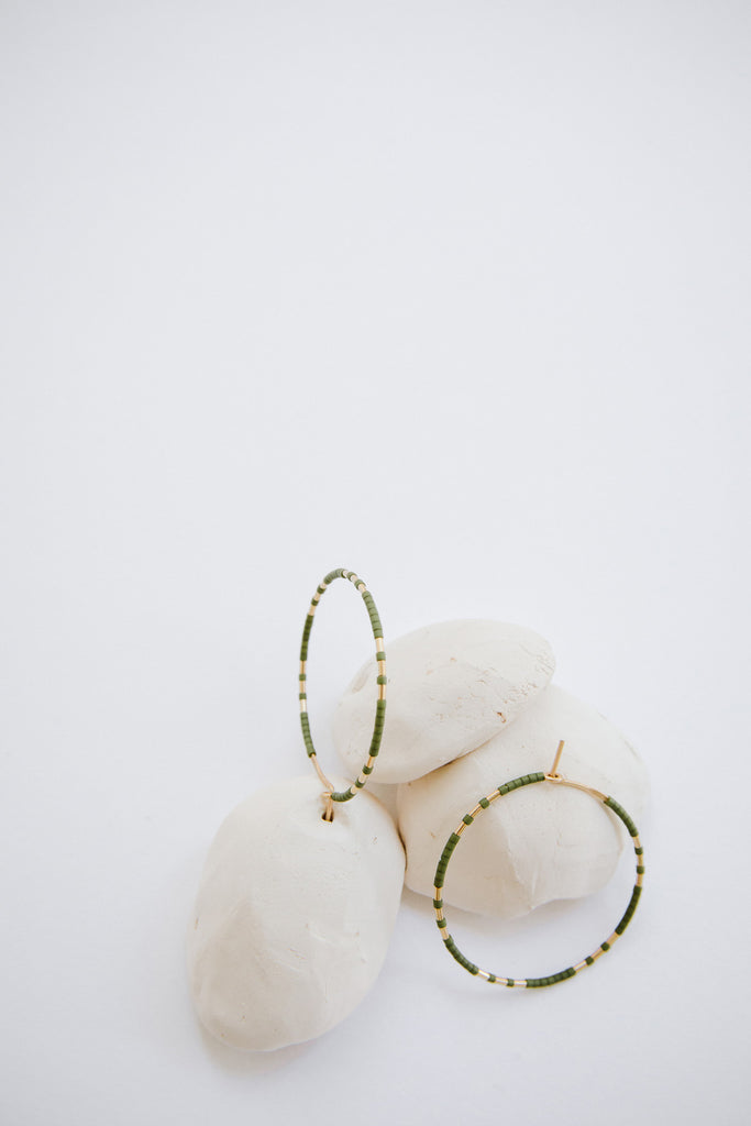 Chaldene Hoops in Palm by Abacus Row Handmade Jewelry