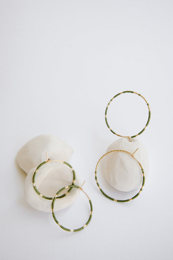 Earring Hoops in Palm by Abacus Row Handmade Jewelry