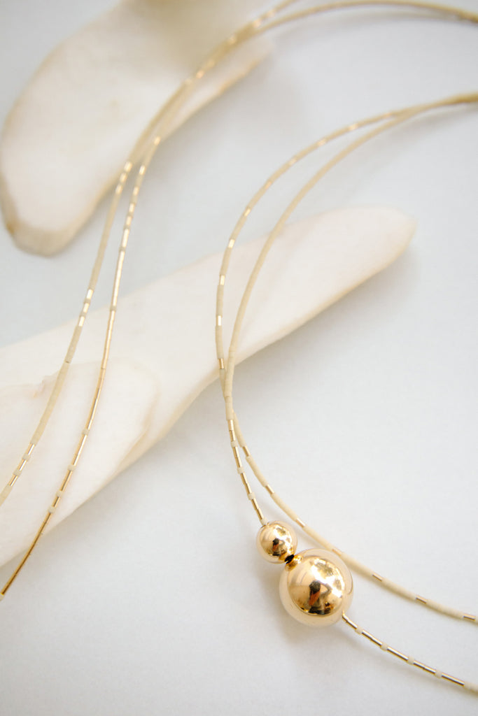 Selene Collection Necklaces in Oyster by Abacus Row Handmade Jewelry