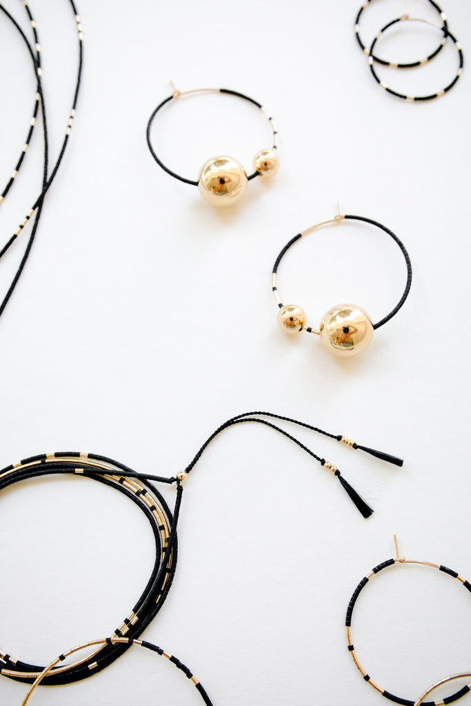 Kari Hoops in Ink by Abacus Row Handmade Jewelry