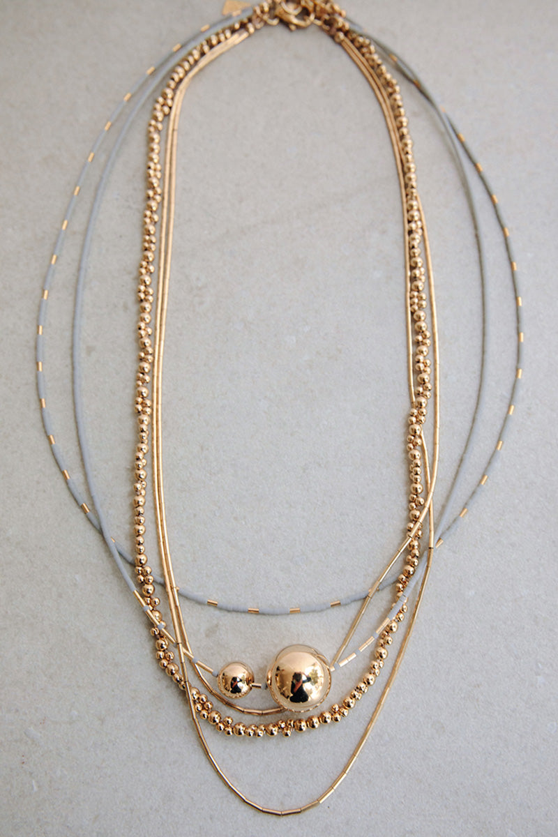 Zeta Necklace styled with Selene Collection at Abacus Row Handmade Jewelry