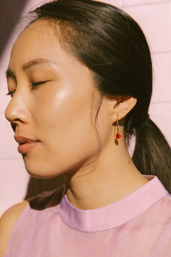 Gladiolus Small Petal Earrings by Abacus Row for Lunar New Year