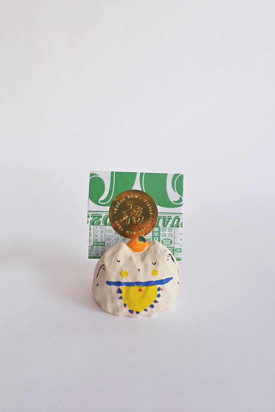 Maneki Neko with Mandarin – Blue