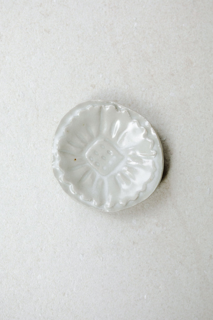 Small Carved Floral Dish by Ariel Clute