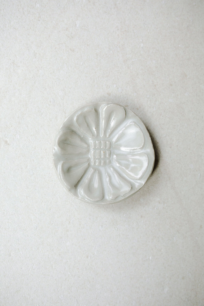 Small Carved Floral Dish by Ariel Clute