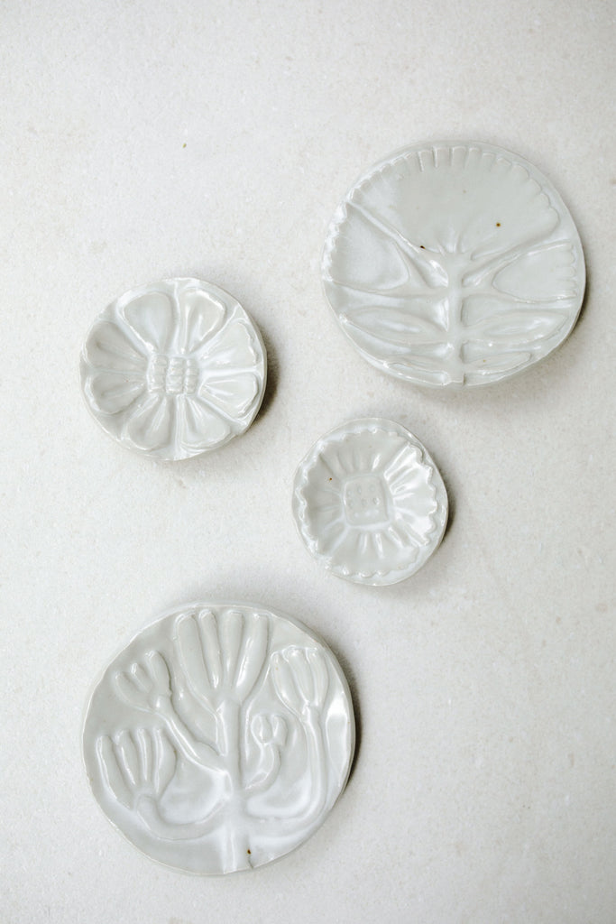 Small an Medium Carved Floral Dishes by Ariel Clute