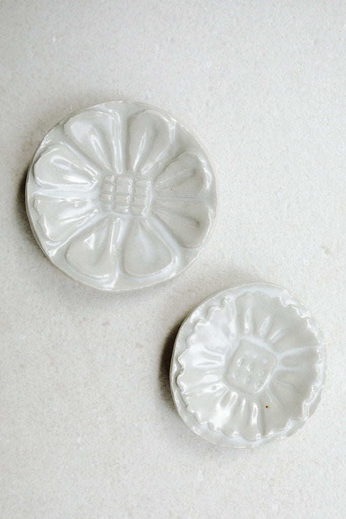 Small Carved Floral Dishes by Ariel Clute