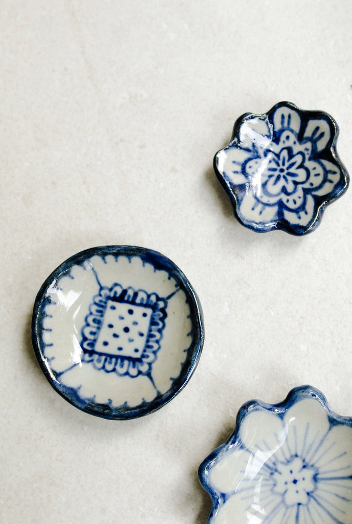 Extra Small Painted Floral Dishes by Ariel Clute