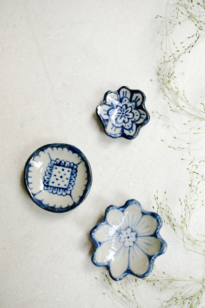 Extra Small Painted Floral Dishes by Ariel Clute