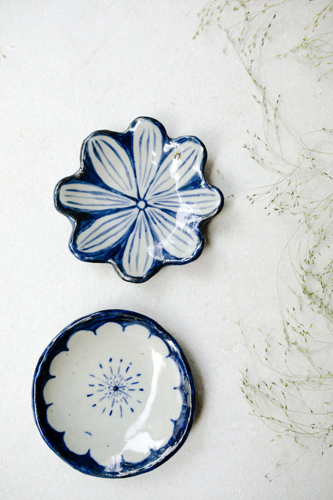 Medium Painted Floral Dishes by Ariel Clute