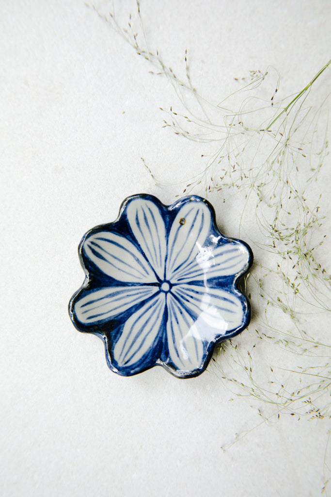 Medium Painted Floral Dish by Ariel Clute
