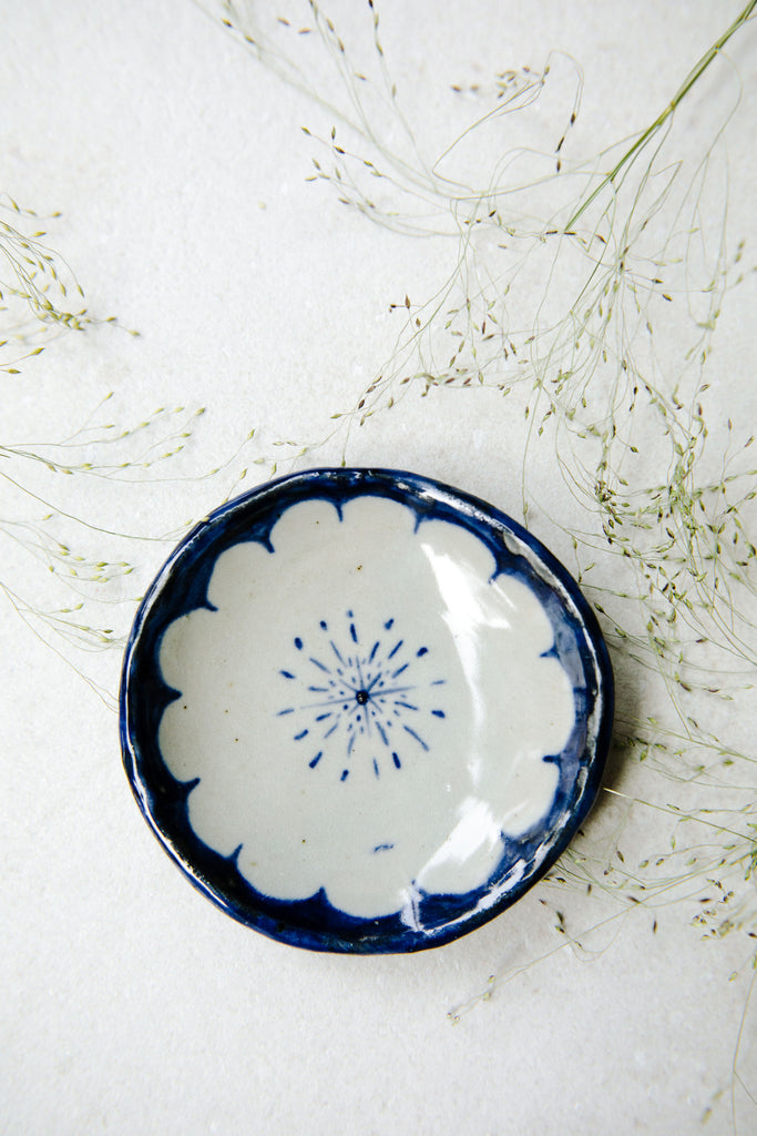Medium Painted Floral Dish by Ariel Clute