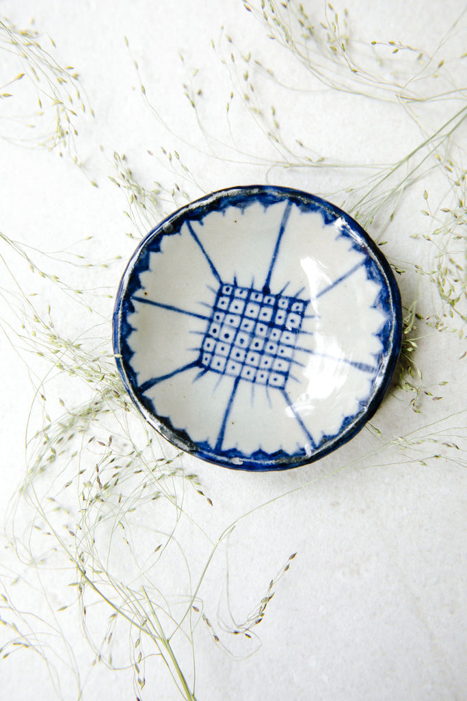 Small Painted Floral Dish by Ariel Clute