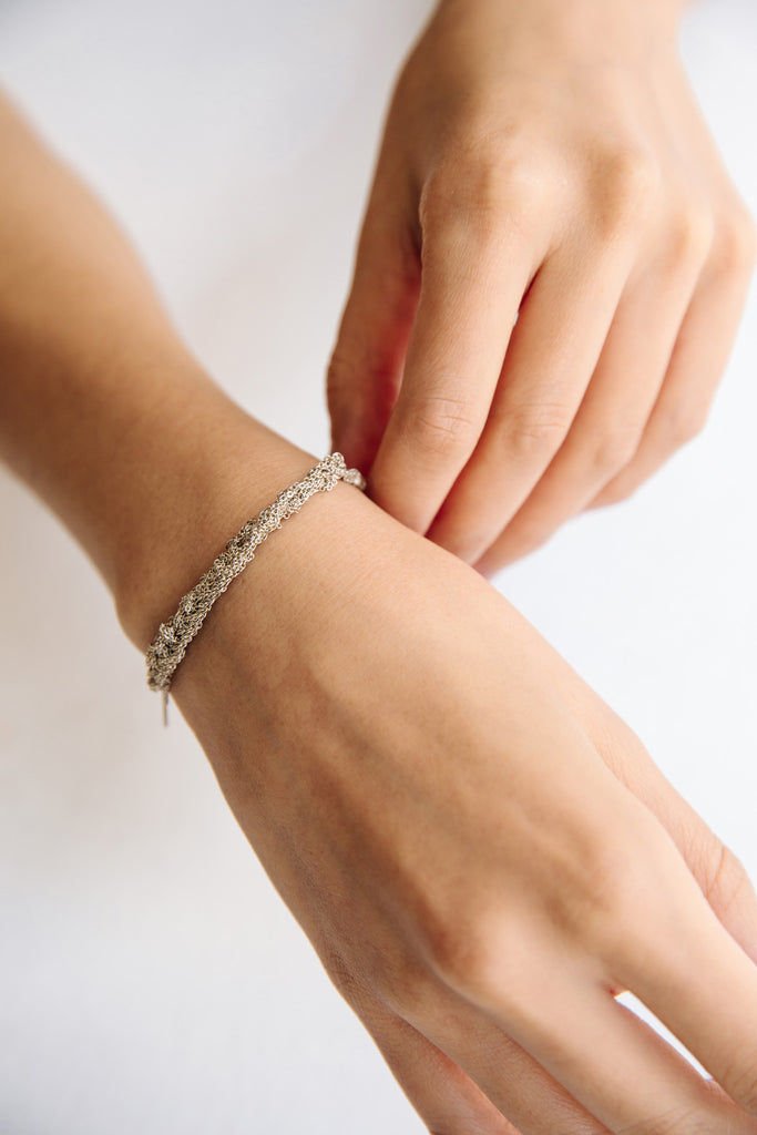 Silver Bare Chain Bracelet by Arielle de Pinto at Abacus Row Jewelry