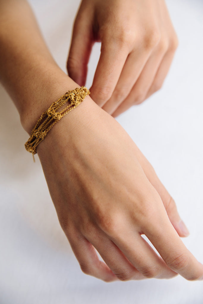 Gold Bare Frame Bracelet by Arielle de Pinto at Abacus Row Jewelry