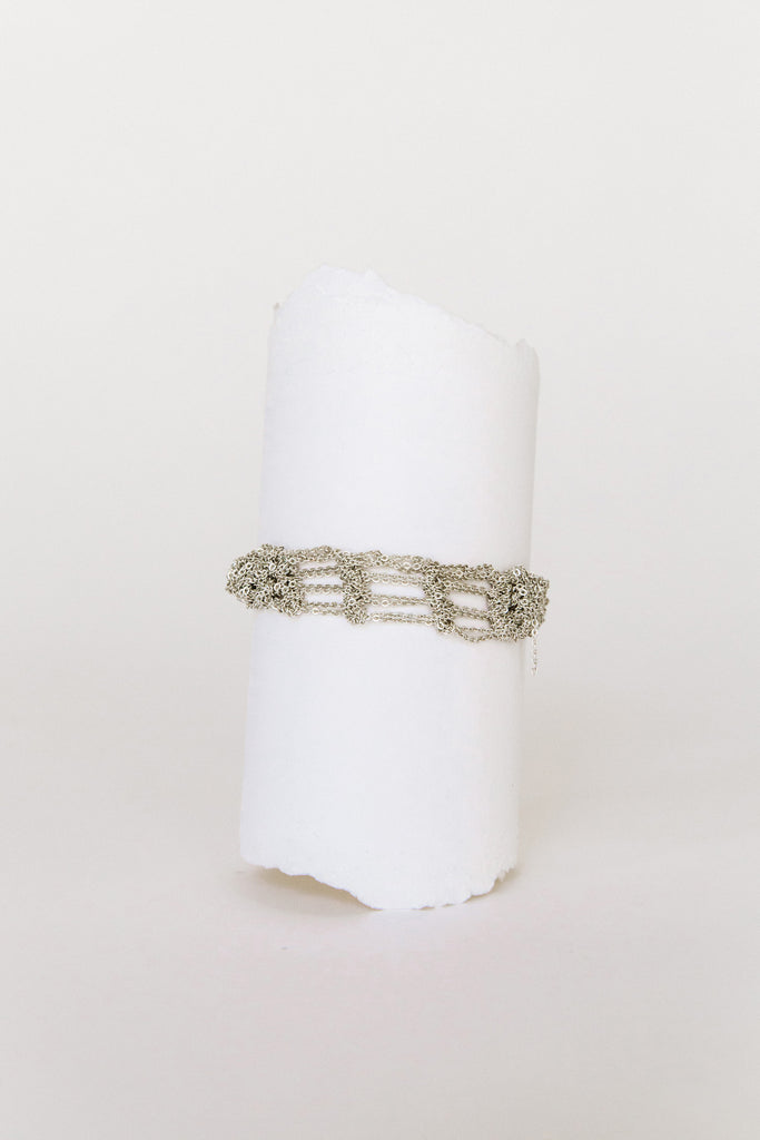 Silver Bare Frame Bracelet by Arielle de Pinto at Abacus Row Jewelry