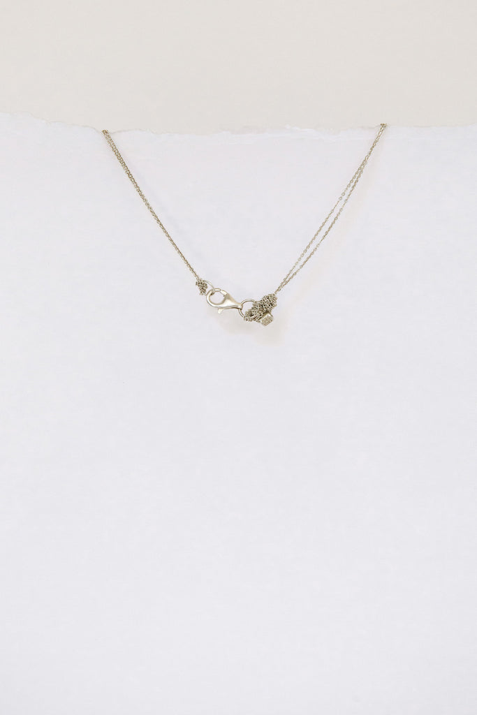 Silver Clasped Skinny Necklace by Arielle de Pinto at Abacus Row