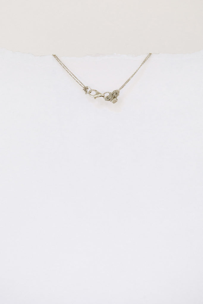 Silver Clasped Skinny Necklace by Arielle de Pinto at Abacus Row