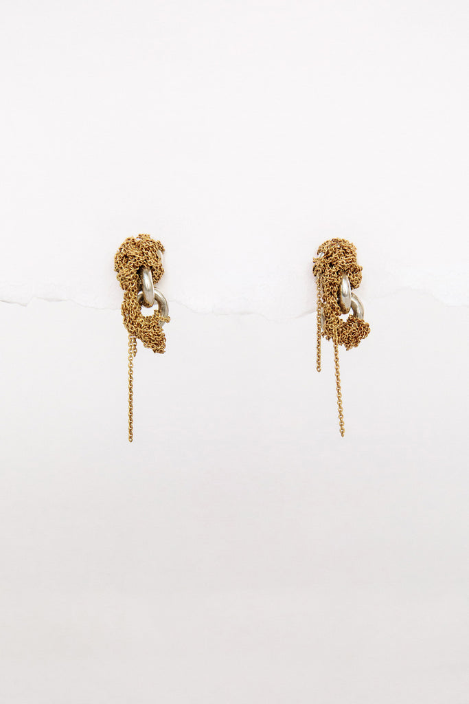 Gold + Silver Connection Earrings by Arielle de Pinto at Abacus Row