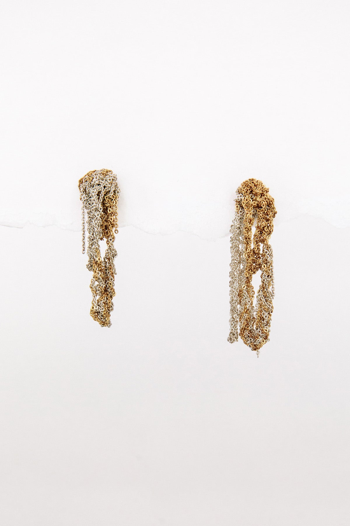 Gold + Silver Drip Earrings by Arielle de Pinto at Abacus Row Jewelry