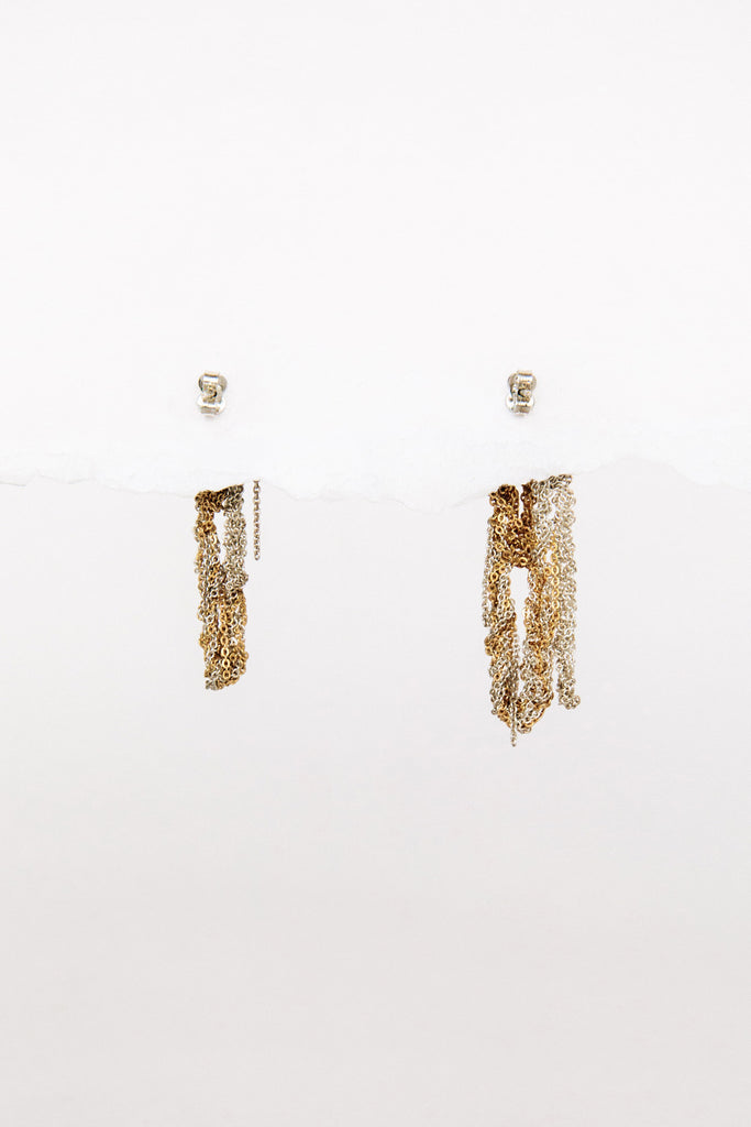 Gold + Silver Drip Earrings by Arielle de Pinto at Abacus Row Jewelry
