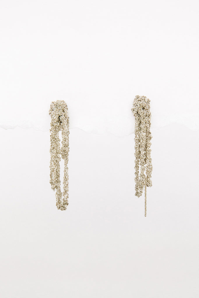 Silver Drip Earrings by Arielle de Pinto at Abacus Row Jewelry
