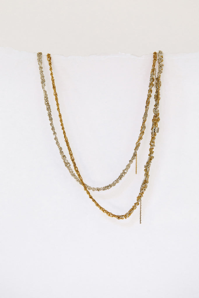 Silver + Gold Simple Necklace by Arielle de Pinto at Abacus Row