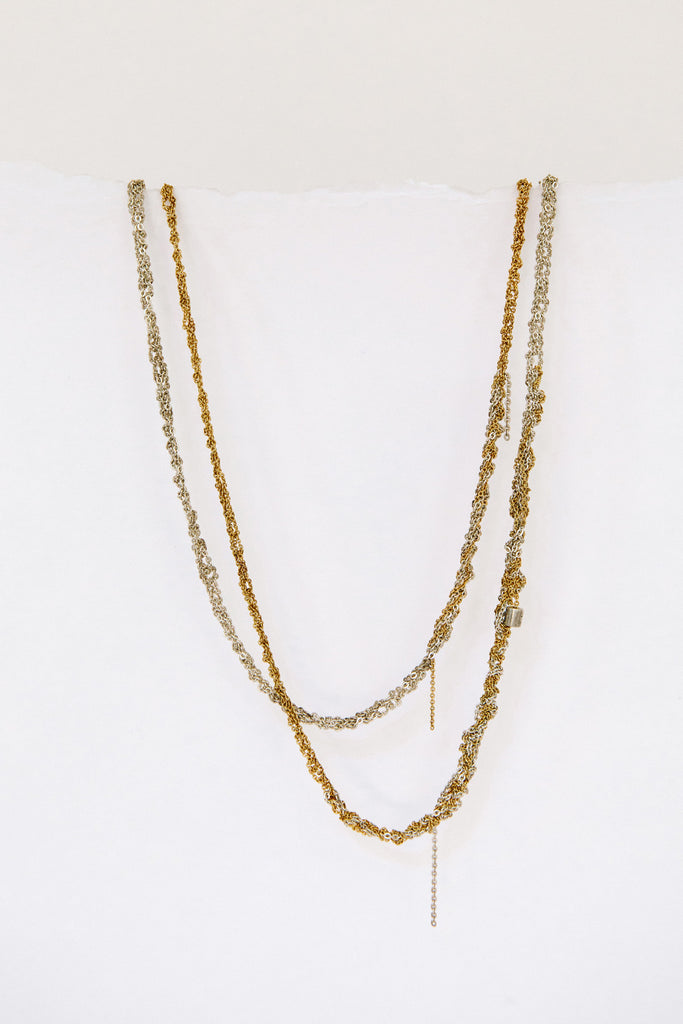 Silver + Gold Simple Necklace by Arielle de Pinto at Abacus Row