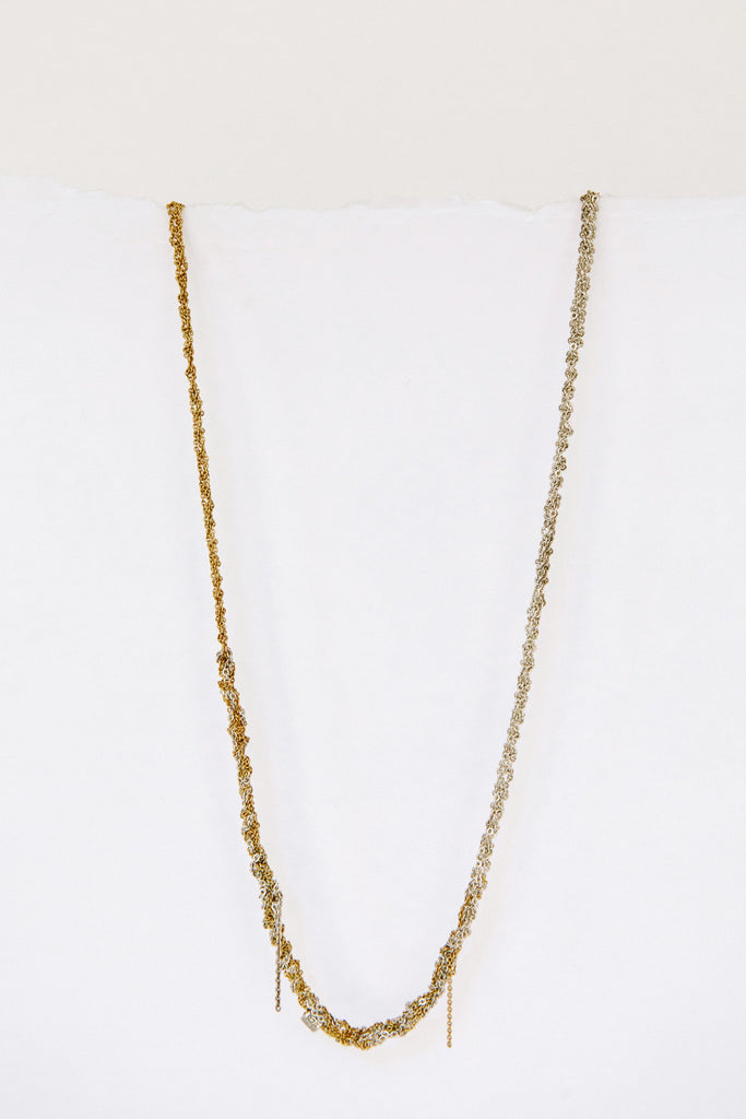 Silver + Gold Simple Necklace by Arielle de Pinto at Abacus Row