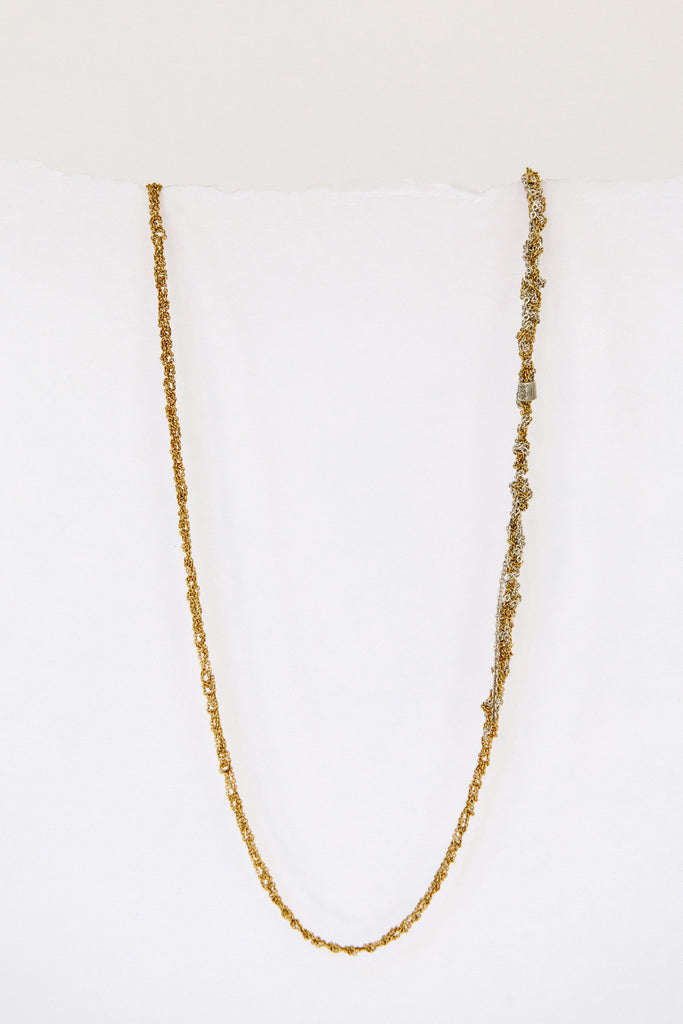 Silver + Gold Simple Necklace by Arielle de Pinto at Abacus Row