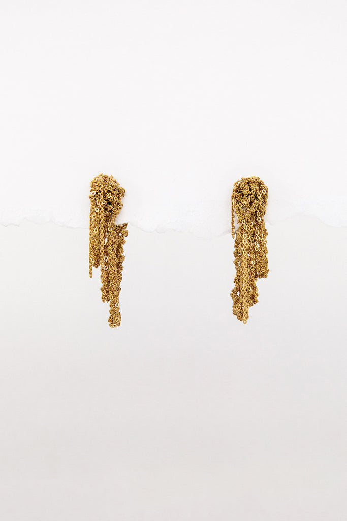 Gold Tiered Cuff Earrings by Arielle de Pinto at Abacus Row Jewelry