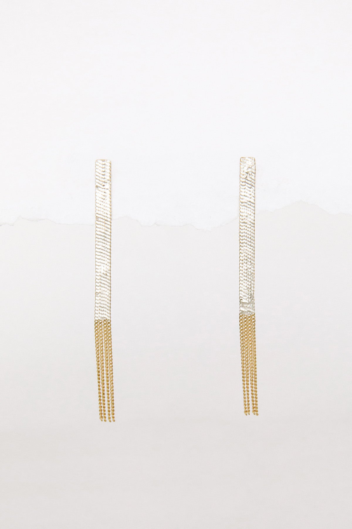 Brass and Silver Post Earrings by Hannah Keefe