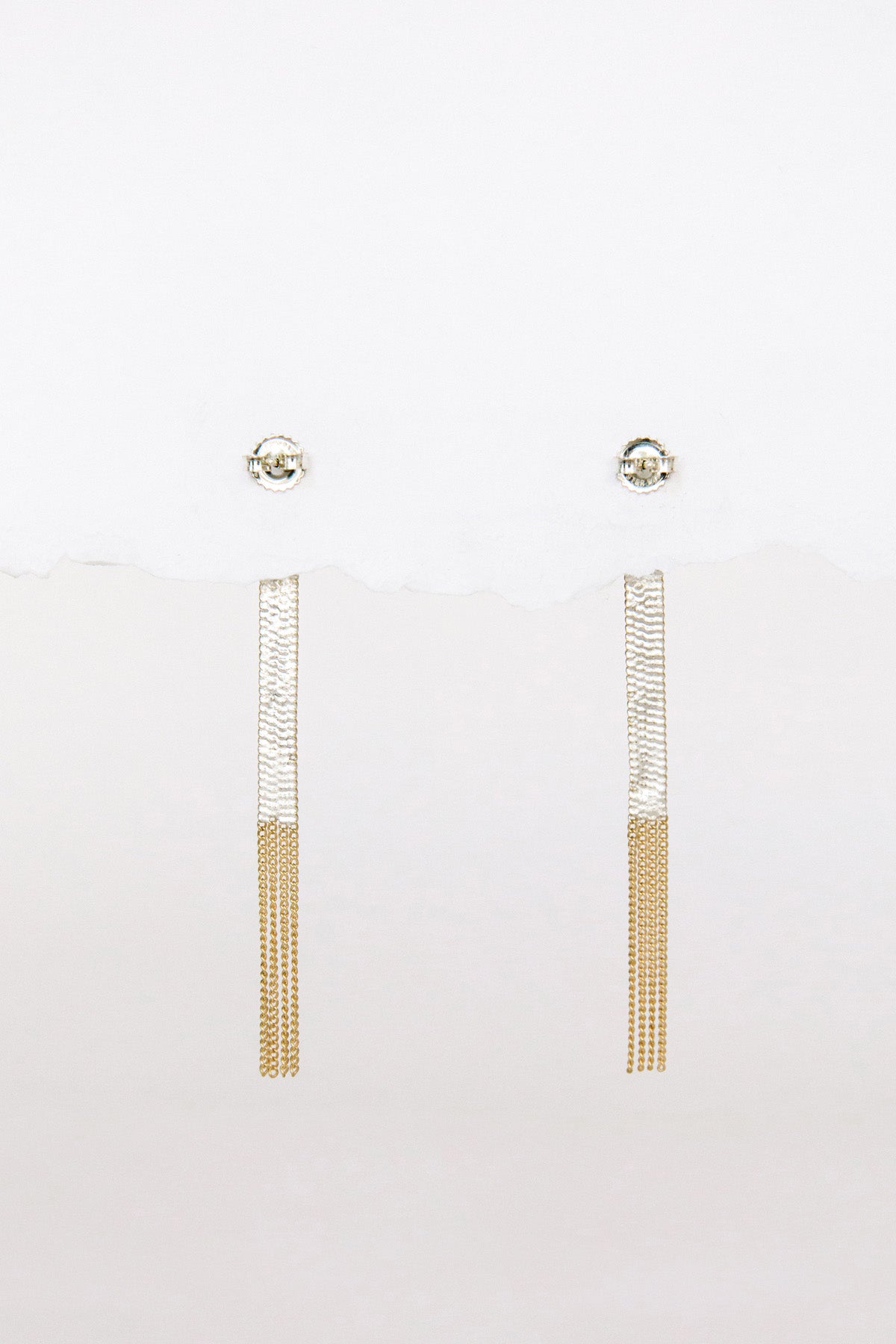 Brass and Silver Post Earrings by Hannah Keefe