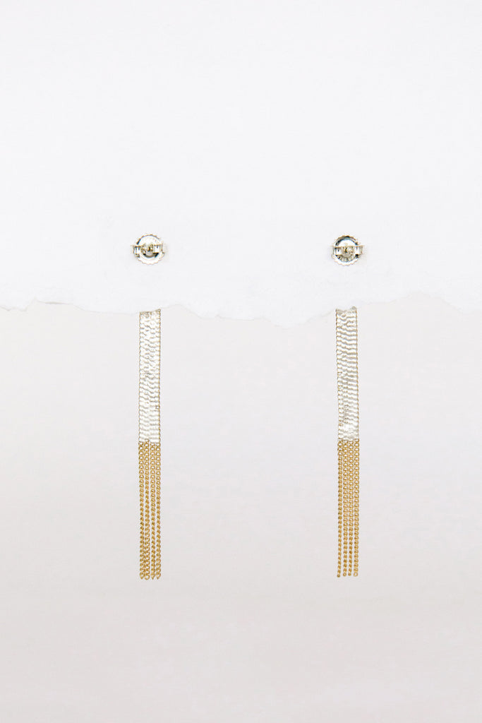 Brass and Silver Post Earrings by Hannah Keefe