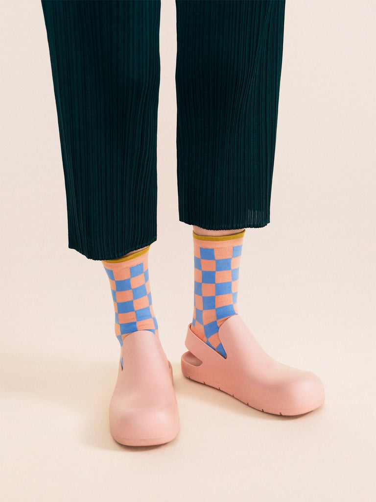 Hansel from Basel Peach Arcade Crew Socks at Abacus Row Jewelry