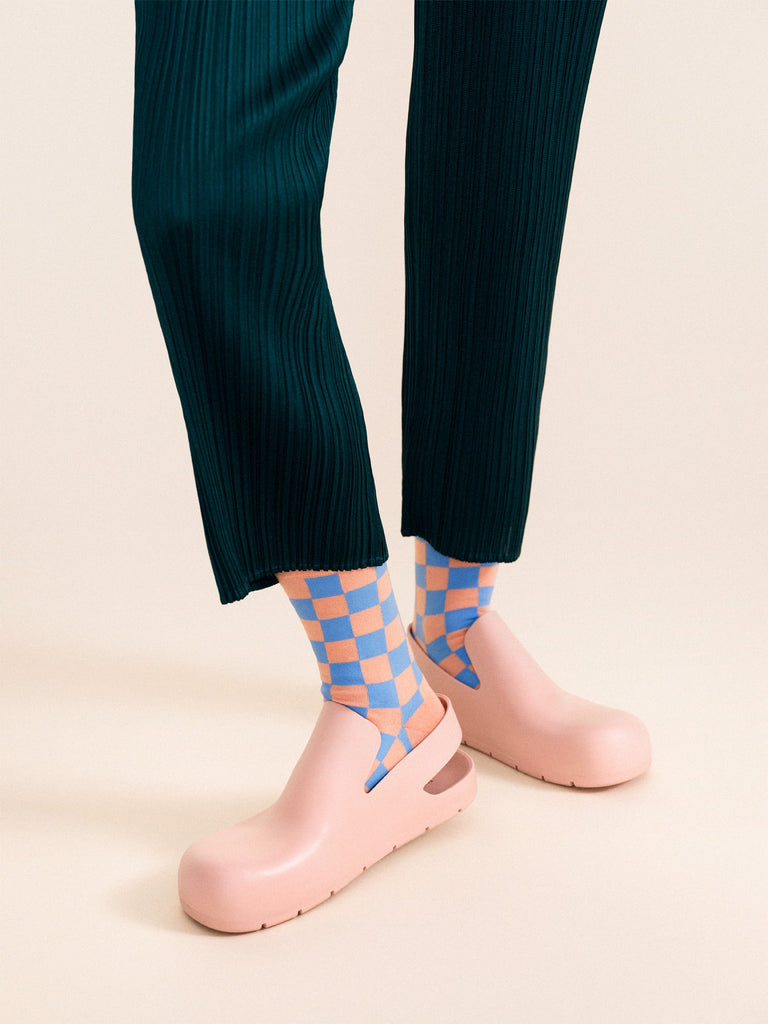 Hansel from Basel Peach Arcade Crew Socks at Abacus Row Jewelry